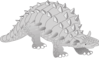 Gray Ankylosaurus Clip Art